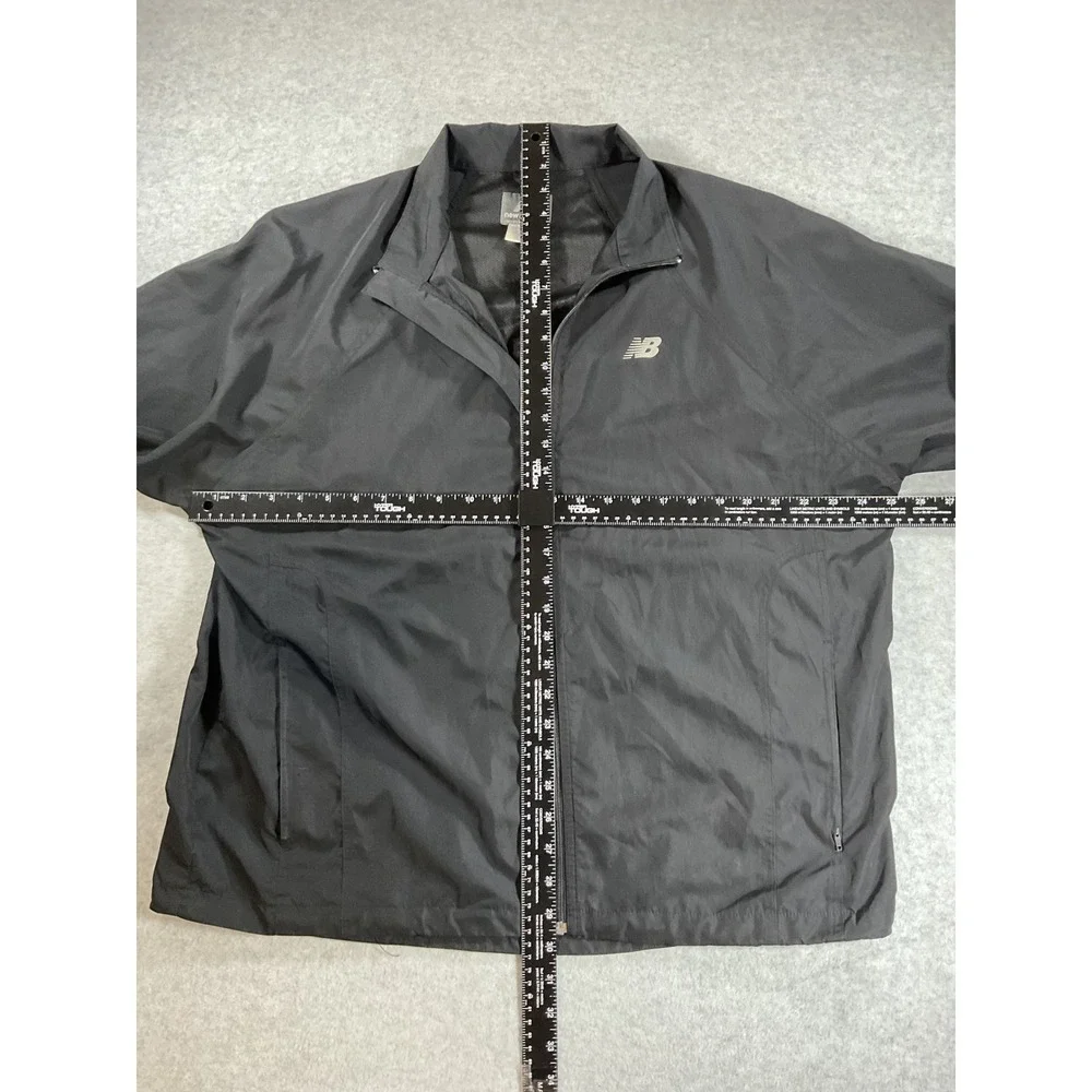 New Balance Mens XL Black Full Zip Mesh Lined Windbreaker Running Jacket 1867